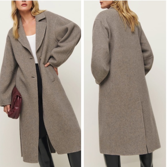 Reformation Jackets & Blazers - NEW Reformation Wyatt Wool Double Faced Coat - Stone Beige